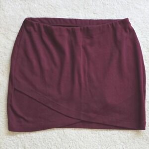 SO Authentic American Heritage Women Burgundy Tulip Skirt XL